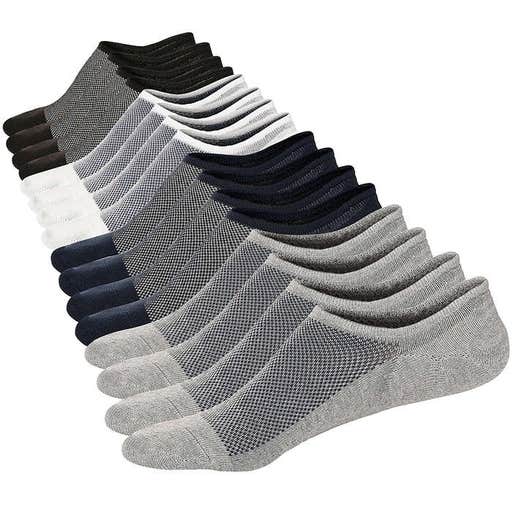amazon.com, M&Z Mens No Show Low Cut Casual Pure Color Mesh Knit Non-Slide Socks