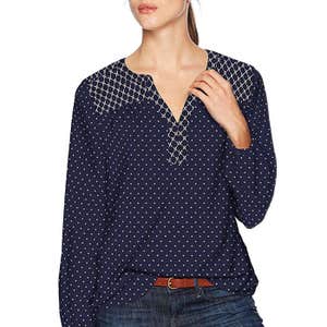 NYDJ Print Mix Peasant Top