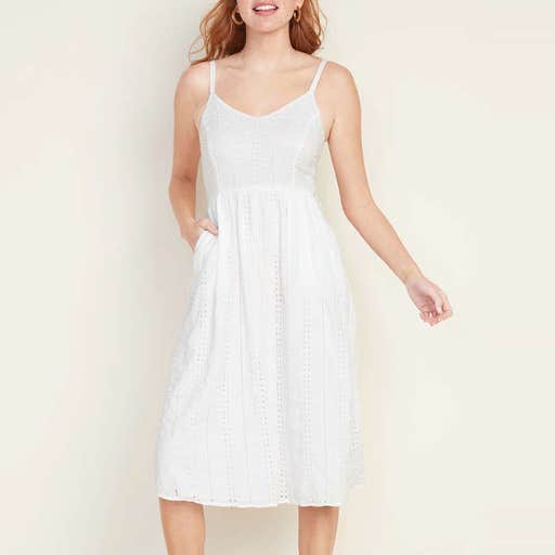 oldnavy.com, Old Navy Fit & Flare Eyelet Cami Midi Dress