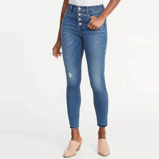 oldnavy.com, Old Navy High-Rise Secret-Slim Pockets Button-Fly Rockstar Ankle Jeans