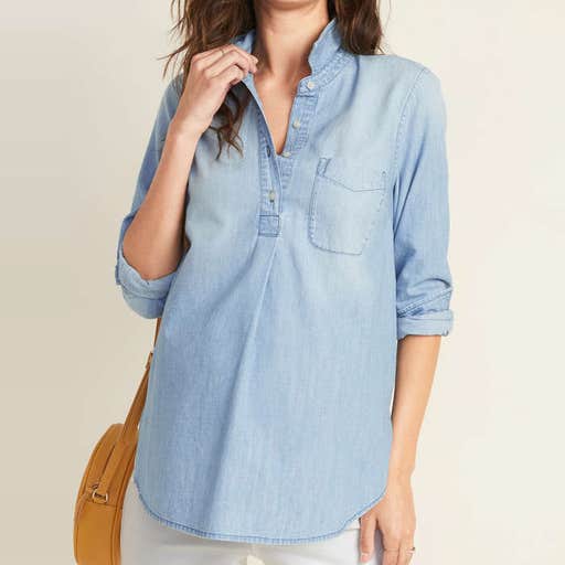 oldnavy.com, Old Navy Maternity Chambray Popover Shirt