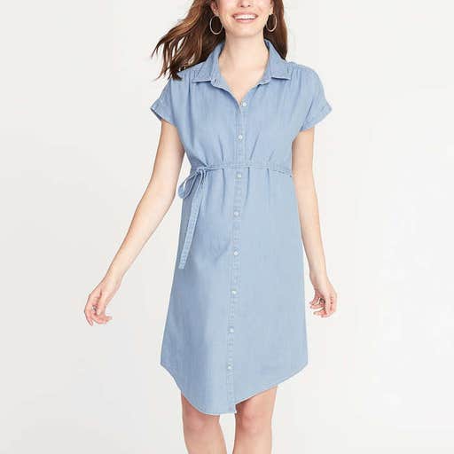 oldnavy.com, Old Navy Maternity Chambray Tie-Belt Shirt Dress