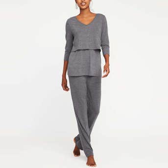 Old Navy Maternity Double-Layer Nursing Top and Cinched-Waist Lounge Pants