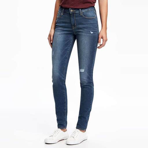 oldnavy.com, Old Navy Mid-Rise Distressed Rockstar Super Skinny Jeans