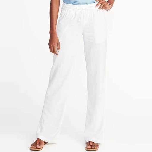 oldnavy.com, Old Navy Mid-Rise Soft Wide-Leg Linen-Blend Pants