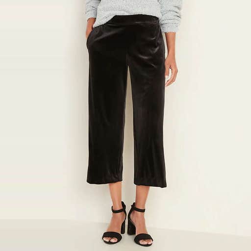 oldnavy.gap.com, Old Navy Mid-Rise Velvet Wide-Leg Pull-On Pants