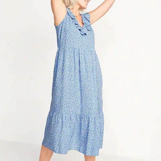 oldnavy.com, Old Navy Sleeveless Ruffled V-Neck Swing Dress