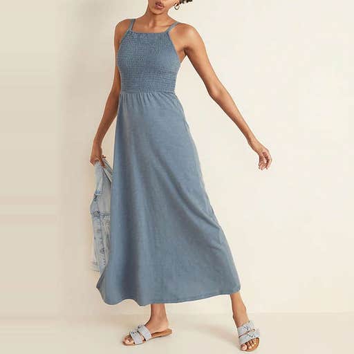 oldnavy.com, Old Navy Smocked-Top Slub-Knit Maxi Sundress