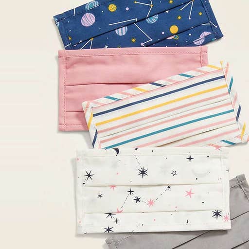 oldnavy.com, Old Navy Variety 5-Pack Of Triple-Layer Cloth Pleated Face Masks For Kids