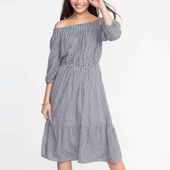 Old Navy Waist-Defined Off-the-Shoulder Midi for Women