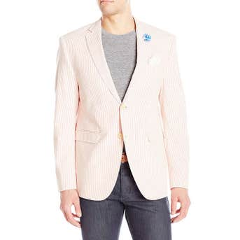Original Penguin Two Button Slim Fit Seersucker Pinstripe Blazer