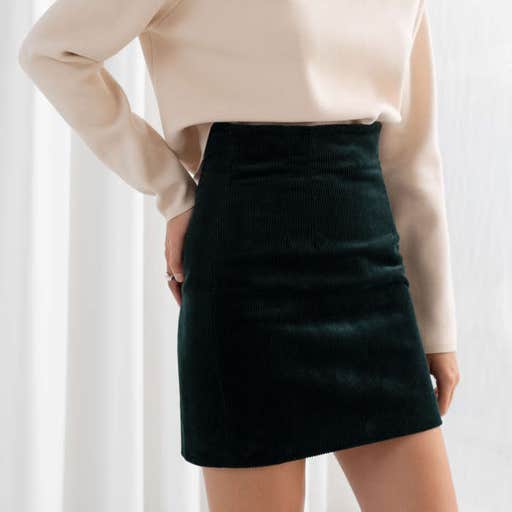 stories.com, & Other Stories Corduroy Zip Up Mini Skirt