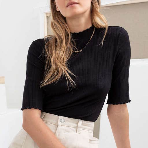 stories.com, & Other Stories Stretch Mock Neck Top