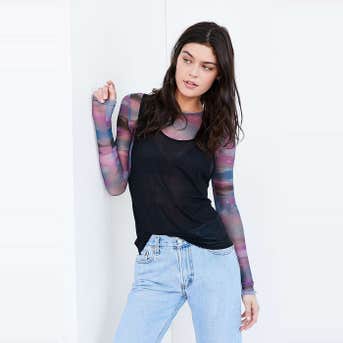 Out from Under Mesh Long Sleeve Top