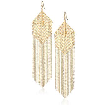 Panacea Gold Mesh Chain Fringe Drop
