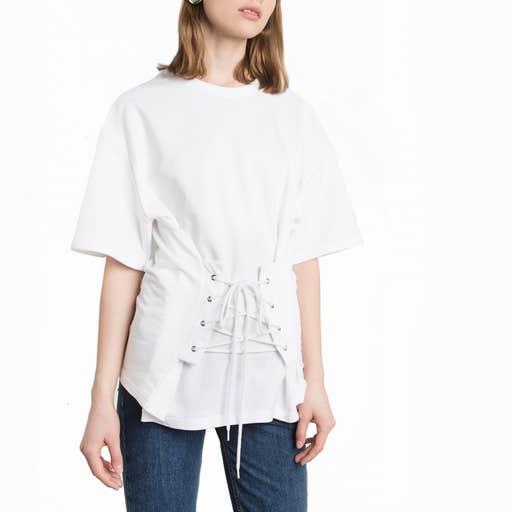 pixiemarket.com, Pixie Market White Corset Tee