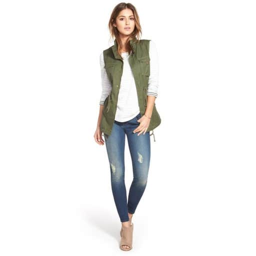 nordstrom.com, Pleione Cotton Twill Military Vest