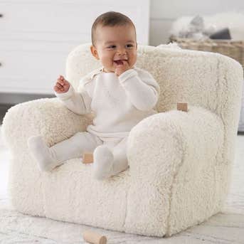 Pottery Barn My First Cream Sherpa Anywhere Chair