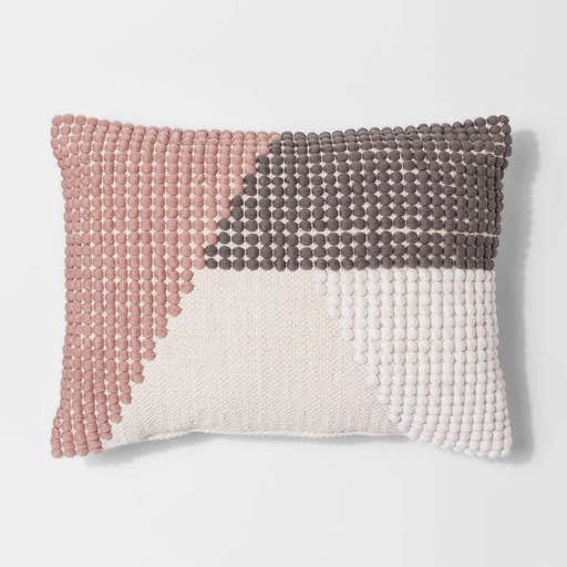 target.com, Project 62 Pink Texture Color Block Lumbar Throw Pillow