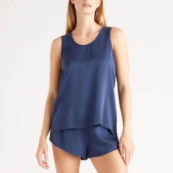 Quince 100% Washable Silk Tank & Shorts Pajama Set