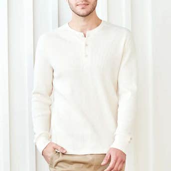 Quince Luxe Organic Waffle Thermal Henley