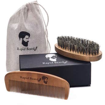Rapid Beard Beard Brush And Beard Comb Kit