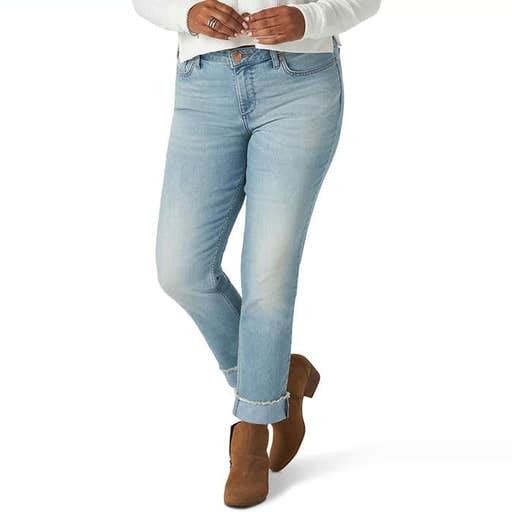 amazon.com, Riders By Lee Indigo Fringe Cuff Boyfriend Jean In Light Wash