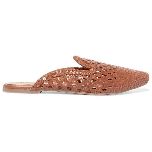 net-a-porter.com, Sam Edelman Navya Woven Leather Slippers