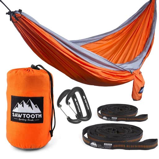 amazon.com, Sawtooth Sporting Goods Double Hammock with Straps and Carbiners