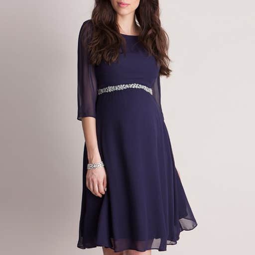 seraphine.com, Seraphine Deep Blue Beaded Maternity Cocktail Dress