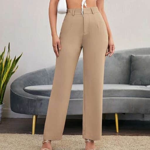 shein.com, SheIn Solid High Rise Tailored Pants