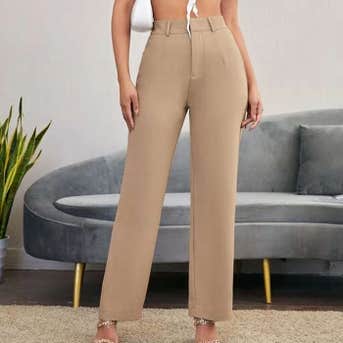 SheIn Solid High Rise Tailored Pants