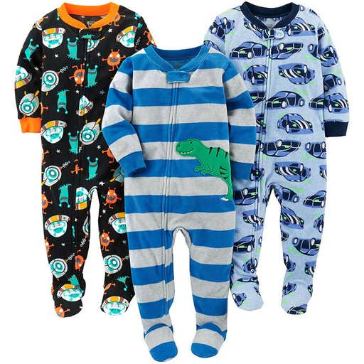 amazon.com, Simple Joys By Carter's 3-Pack Footed Fleece Pajamas