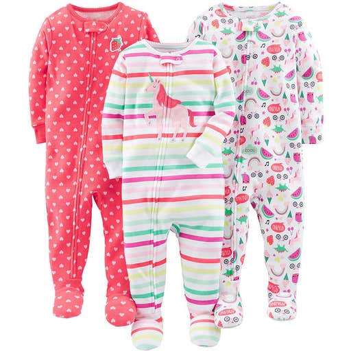amazon.com, Simple Joys By Carter's 3-Pack Snug Fit Footed Cotton Pajamas
