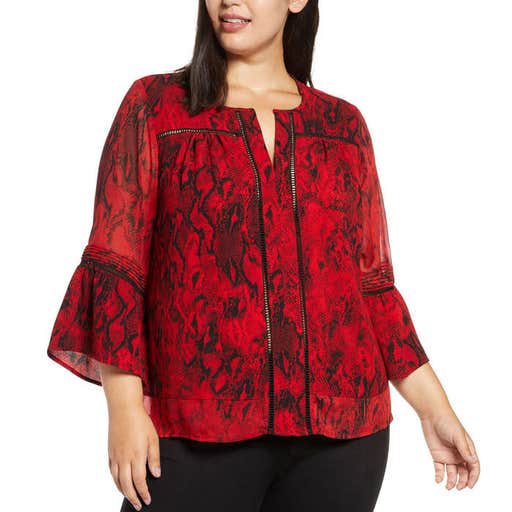 nordstrom.com, Single Thread Printed Bell Sleeve Top