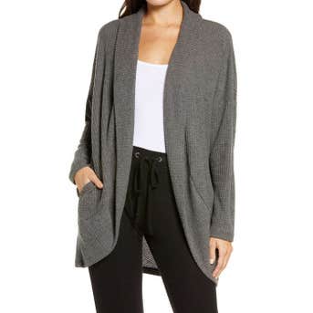 Socialite Cocoon Waffle Knit Cardigan
