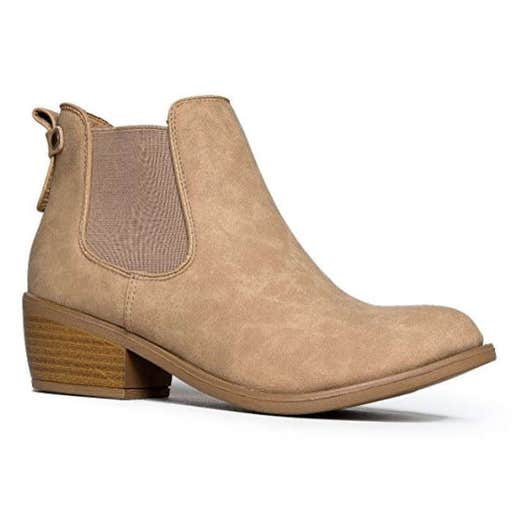 amazon.com, Soda Women's Chelsea Faux Leather Elastic Side Panel Ankle Boots