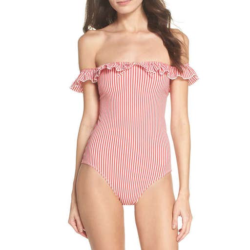 nordstrom.com, Solid & Striped The Amelia Off the Shoulder One-Piece Swimsuit
