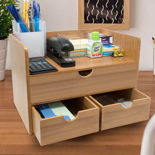 amazon.com, Sorbus 3-Tier Bamboo Shelf Organizer For Desk