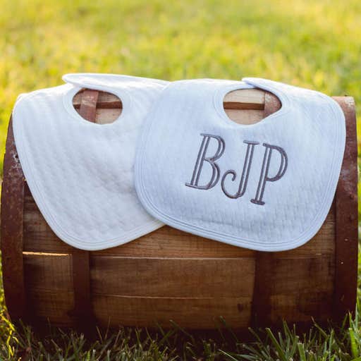 etsy.com, SouthernTradeMark Quilted Monogram Bib