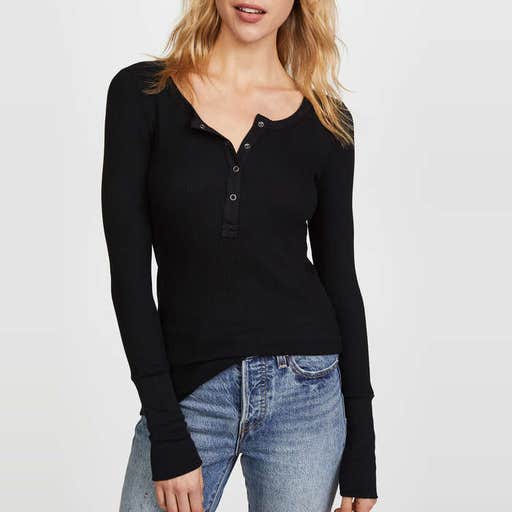 shopbop.com, Splendid Thermal Long Sleeve Henley Tee