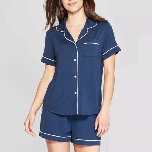 target.com, Stars Above Beautifully Soft Short Sleeve Notch Collar And Short Pajama Set