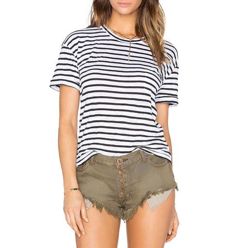 revolve.com, Stateside Supima Slub Black Stripe Tee