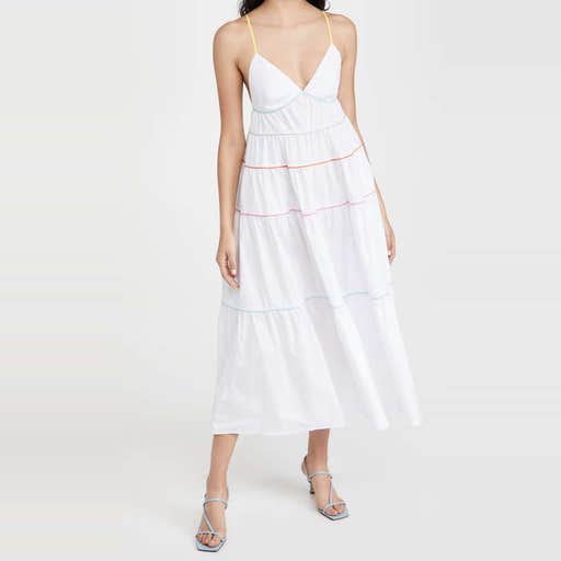 shopbop.com, Staud Cleo Tiered Poplin Midi Dress
