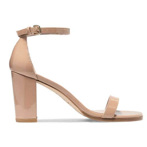 net-a-porter.com, Stuart Weitzman Nearly Nude Patent-Leather Sandals