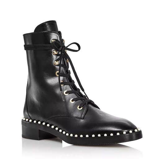 bloomingdales.com, Stuart Weitzman Sondra Faux Pearl Combat Boots