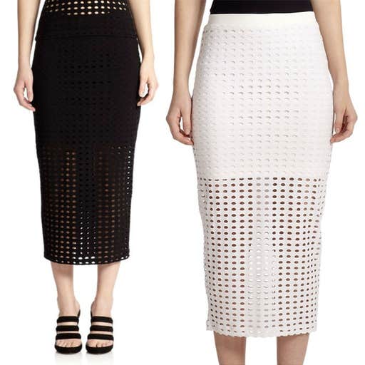 saksfifthavenue.com, T by Alexander Wang Perforated Overlay Pencil Skirt