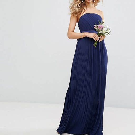 asos.com, TFNC WEDDING Bandeau Maxi Dress with Bow Back Detail