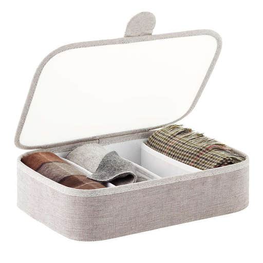 thecontainerstore.com, The Container Store Grey 4-Section Drawer Organizer With Lid