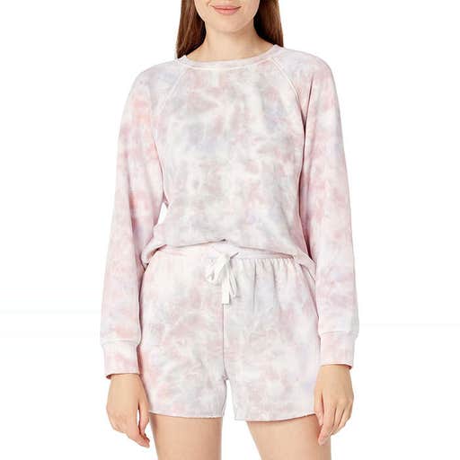 amazon.com, The Drop Caroline Raglan Long-Sleeve Fleece Sweatshirt And Michaela Fleece Side Slit Short